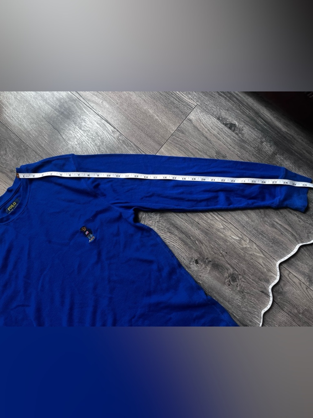 Polo Ralph Lauren Mens knit Bear logo Folded Waffle Long-Sleeve Shirt L - Picture 7 of 10